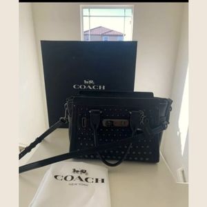 Black Studded Coach Purse
